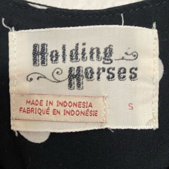 Anthropologie‎ Holding Horses Black/white polka dot tunic top blouse size small - Picture 4 of 6